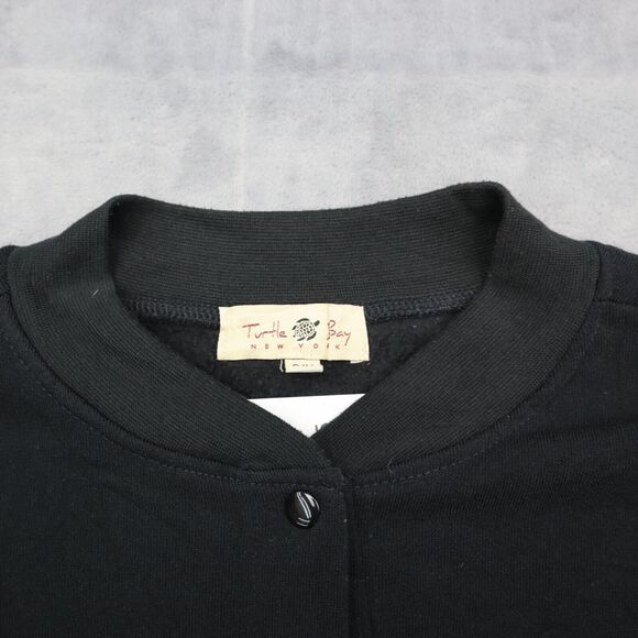 Turtle Bay New York Sweater Womens S Black Snap Button Side Pockets Cardigan - Picture 7 of 16